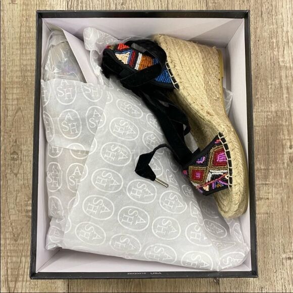 Ash Paola Platform Beaded Wedges - Picture 5 of 6